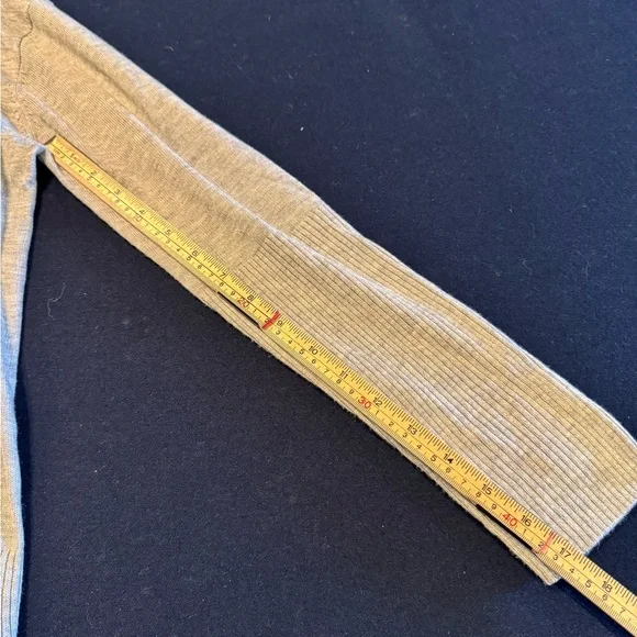 Light Gray Open Front Long 5% Cashmere Cardigan Sz S - Picture 10 of 15